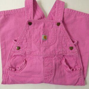 Carhartt Heart Button Pink Overalls, Size 24 Months